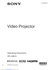 Sony VPL VPL-HW15 Operating Instructions Manual