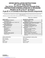 Whirlpool DRYER Installation Instructions Manual
