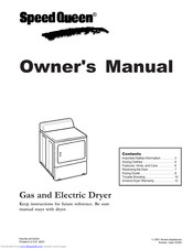Speed Queen Gas and Electric Dryer Owner's Manual
