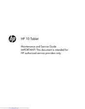 HP 10 Maintenance And Service Manual