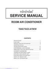 Toyotomi TAG3-A70EW Service Manual