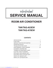 Toyotomi TAN-A53EW Service Manual