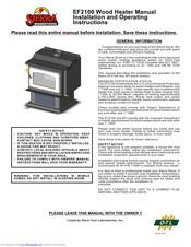 Sierra EF2100 Nstallation And Operating Instructions
