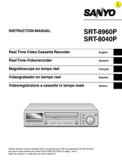 Sanyo SRT-8040P Instruction Manual
