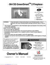 Travis Industries 564 SS GreenSmart 2 Owner's Manual