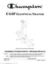 Champion C44F Assembly Instructions & Owner's Manual