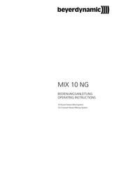 BeyerDynamic MIX 10 NG Operating Instructions Manual