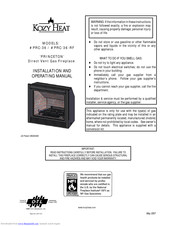 Kozy Heat PRC-36-RF Installation And Operating Manual