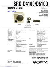 Sony SRS-D4100 Operating Instructions  (primary manual) Service Manual