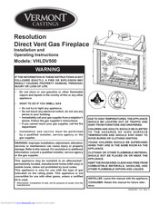 Vermont Castings Resolution VHLDV500 Installation And Operating Instructions Manual