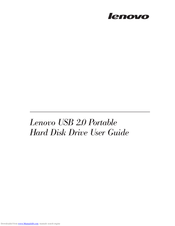 Lenovo USB 2.0 Portable Hard Disk Drive User Manual