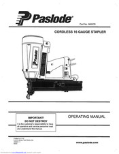 Paslode 900078 Operating Manual