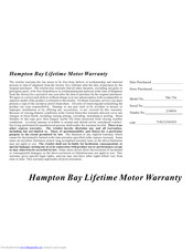 Hampton Bay 786-756 User Manual