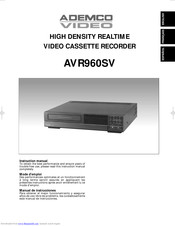 ADEMCO AVR960SV Instruction Manual