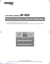 RSS M-400 Owner's Manual