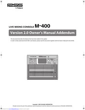 RSS M-400 Owner's Manual