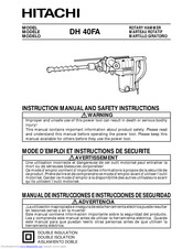 Hitachi DH 40FA Instruction And Safety Manual