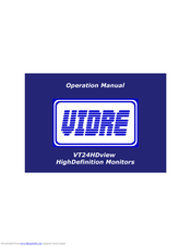 Vidre VT24HDview Operation Manual