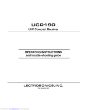 Lectrosonics UCR190 Operating Instructions And Troubleshooting Manual