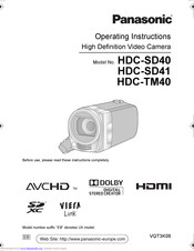 panasonic hdc-sd40 manual mode