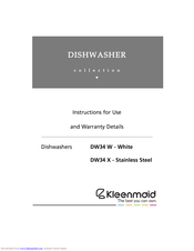 Kleenmaid DW34 X Instructions For Use And Warranty Details