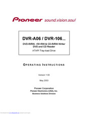 Pioneer DVR-A06 Operating Instructions Manual