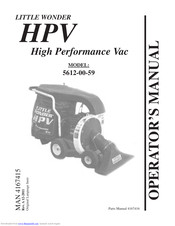 Little Wonder Little Wonder HPV 5612-00-59 Operator's Manual