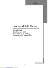 Lenovo IDEAPHONE S890 User Manual