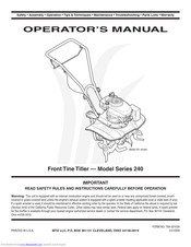 MTD 240 Series Operator's Manual