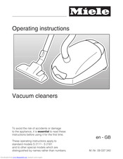 Miele Vacuum cleaners Operating Instructions Manual
