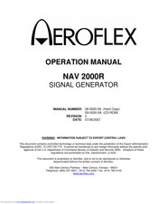 Aeroflex NAV 2000R Operation Manual