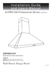 EuroKitchen PS29 Installation Manual And User's Manual