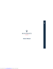 Maserati GranTurismo Coupe Owner's Manual
