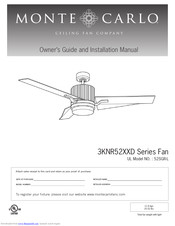 Monte Carlo Fan Company 3KNR52XXD Series Owner's Manual And Installation Manual