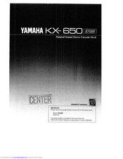 Yamaha KX-650 Owner's Manual