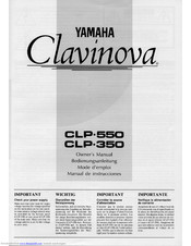 Yamaha Clavinova CLP-550 Owner's Manual