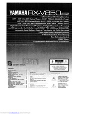 Yamaha RX-V850 Manuals | ManualsLib