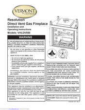 Vermont Castings Resolution VHLDV500 Installation And Operating Instructions Manual