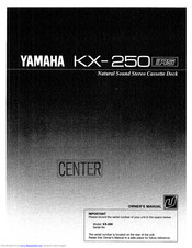 Yamaha KX-250 Owner's Manual