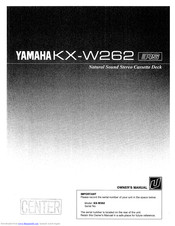 Yamaha KX-W262 Owner's Manual