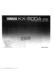 Yamaha KX-500A Owner's Manual