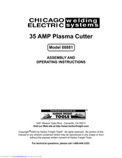 Chicago Electric 8881 Assembly And Operating Instructions Manual
