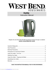 West Bend Housewares Instruction Manual