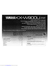 Yamaha KX-W900U Owner's Manual