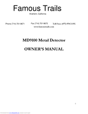 Famous Trails MD9100 Owner's Manual