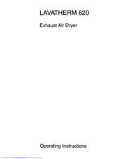 AEG Lavatherm 620 Operating Instructions Manual