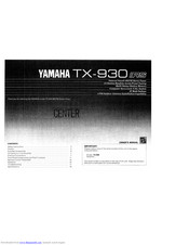Yamaha TX-930 Owner's Manual