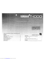 Yamaha T-1000 Owner's Manual