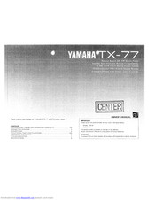 Yamaha TX-77 Owner's Manual