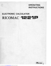 Ricoh RICOMAC 122'1P Operating Instructions Manual